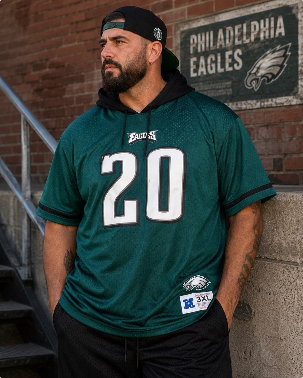 Mitchell & Ness Dawkins Eagles #20 Hoodie Men 3XL NFL Jersey